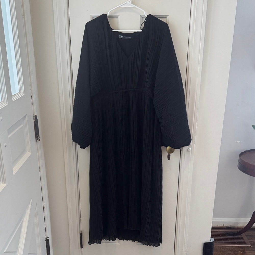 Zara Black Pleated Dress
